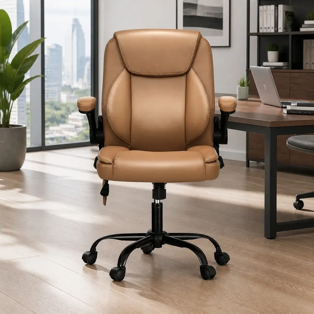 Massage Office Chair Lumbar Vibration Mid Back Sand