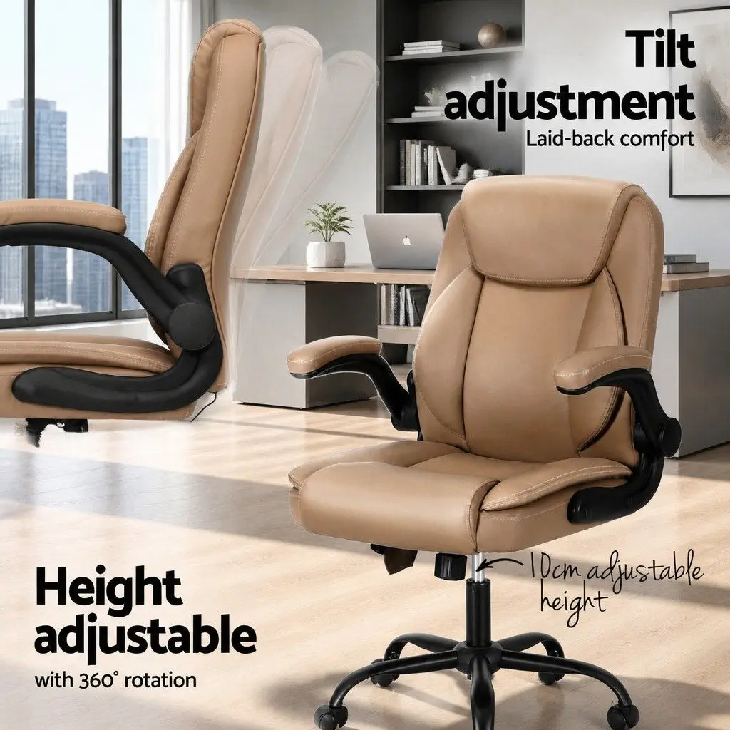 Massage Office Chair Lumbar Vibration Mid Back Sand