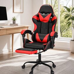 Comfortable and Practical Red Black Massage Gaming Chair