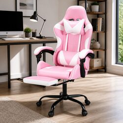 Comfortable Massage Gaming Chair with Footrest