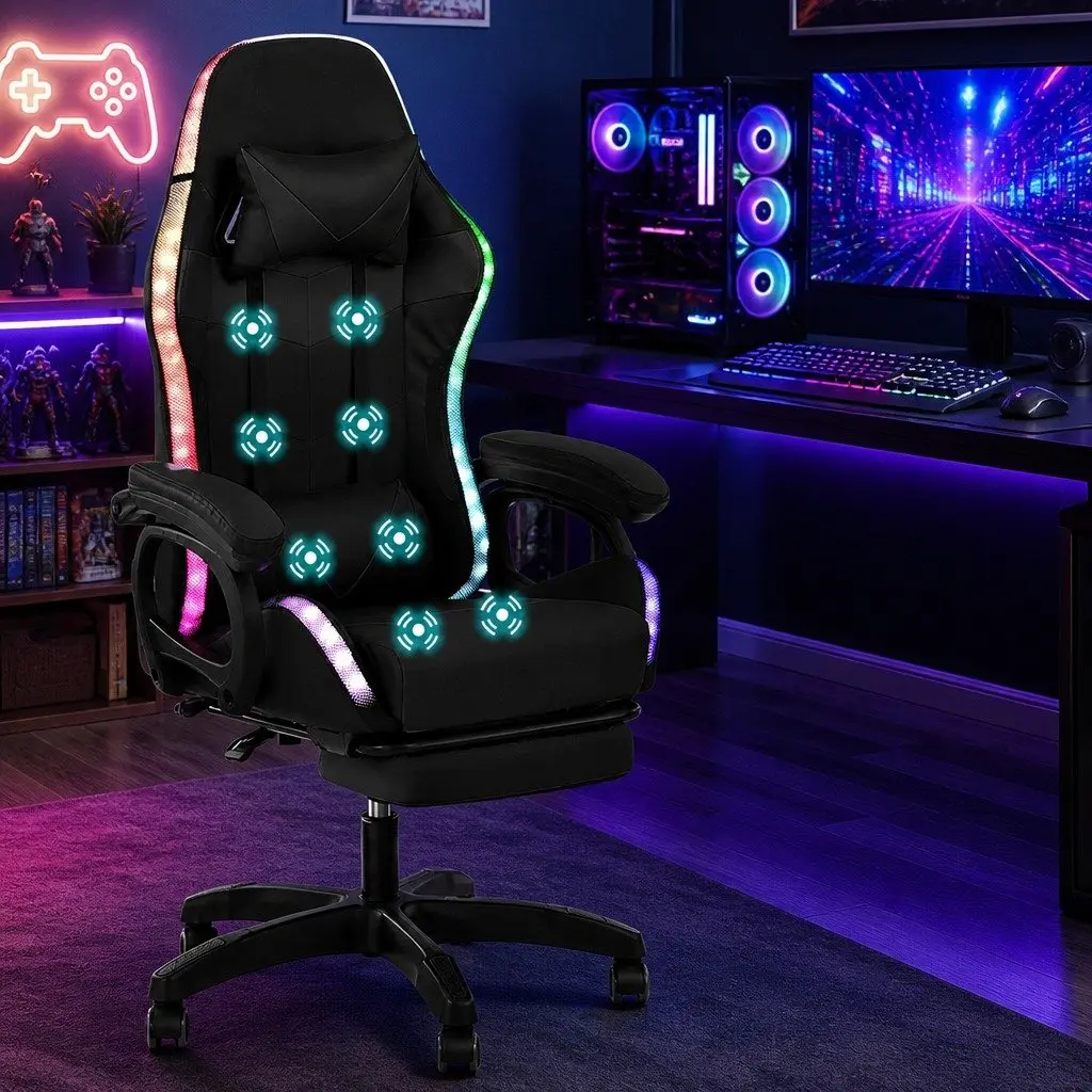 Gaming Office Chair Ergonomic Comfort 135 Degree Recline Black
