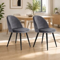 Velvet Dining Chairs Set of 2 with Strong Build