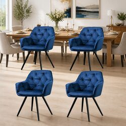 Practical Navy Blue Velvet Armchairs for Daily Use