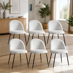 Comfortable and Versatile 6-Piece White Dining Chair Set