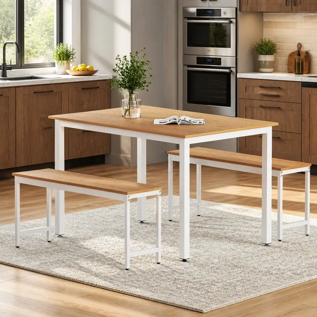 3-Piece Dining Set with Solid Build