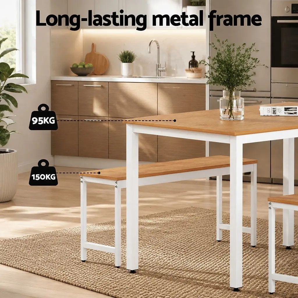 3-Piece Dining Set with Solid Build