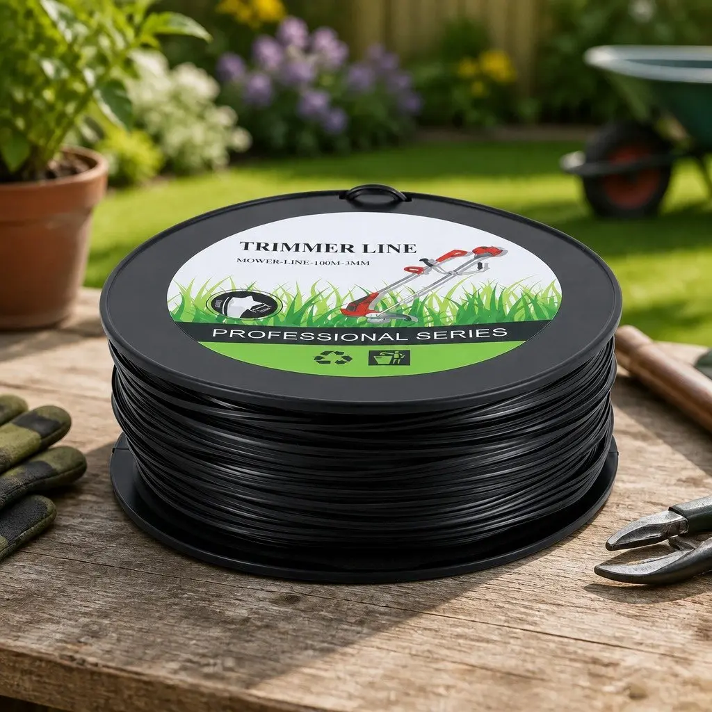 Trimmer Line 100M 3.0mm Star Nylon String Cord Black