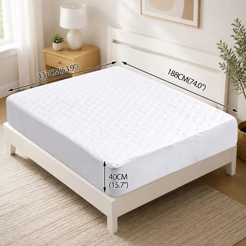 Waterproof Microfibre Double Mattress Protector Fitted Sheet Dust Mite Allergen