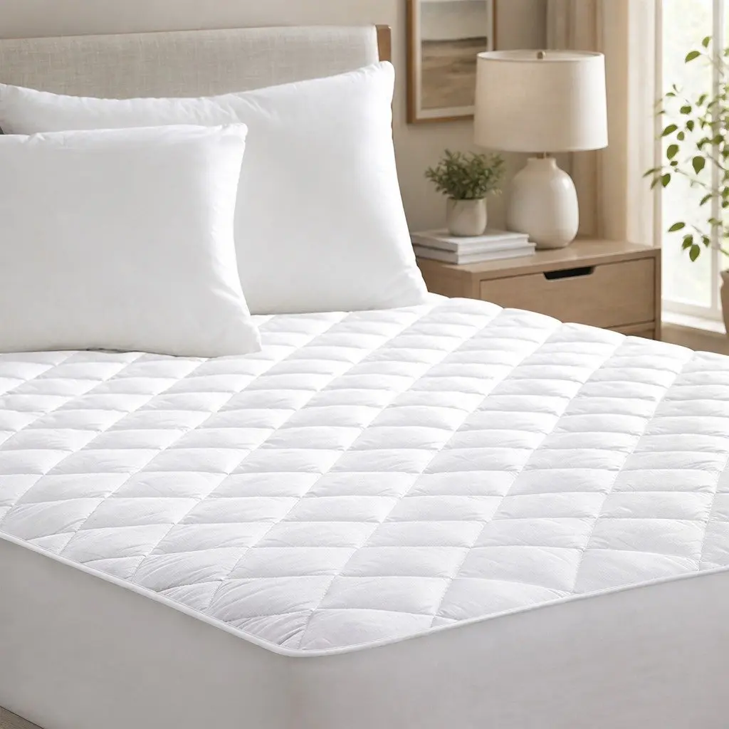 Fitted Mattress Protector King Single Waterproof Microfiber Dust Mite Prevention White