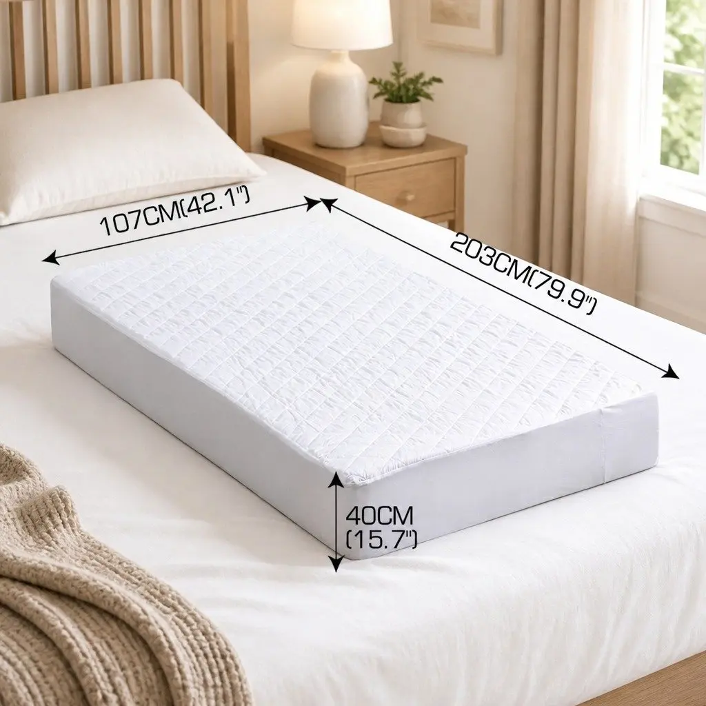 Fitted Mattress Protector King Single Waterproof Microfiber Dust Mite Prevention White