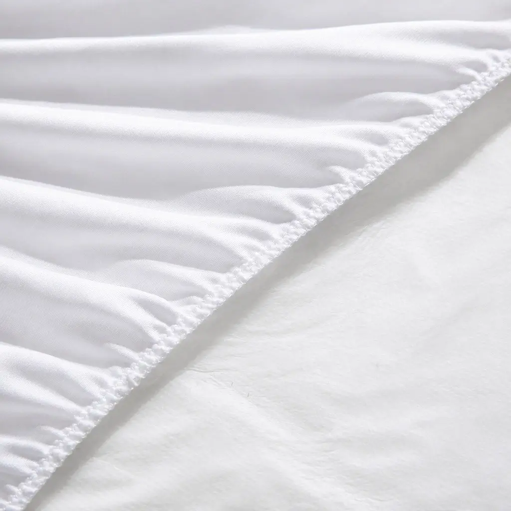 Fitted Mattress Protector King Single Waterproof Microfiber Dust Mite Prevention White