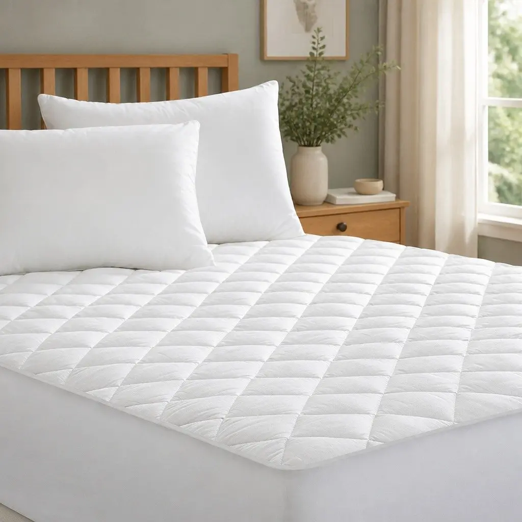 Single Mattress Protector Waterproof Microfibre Fitted Bedding Cover White 188cm x 91cm