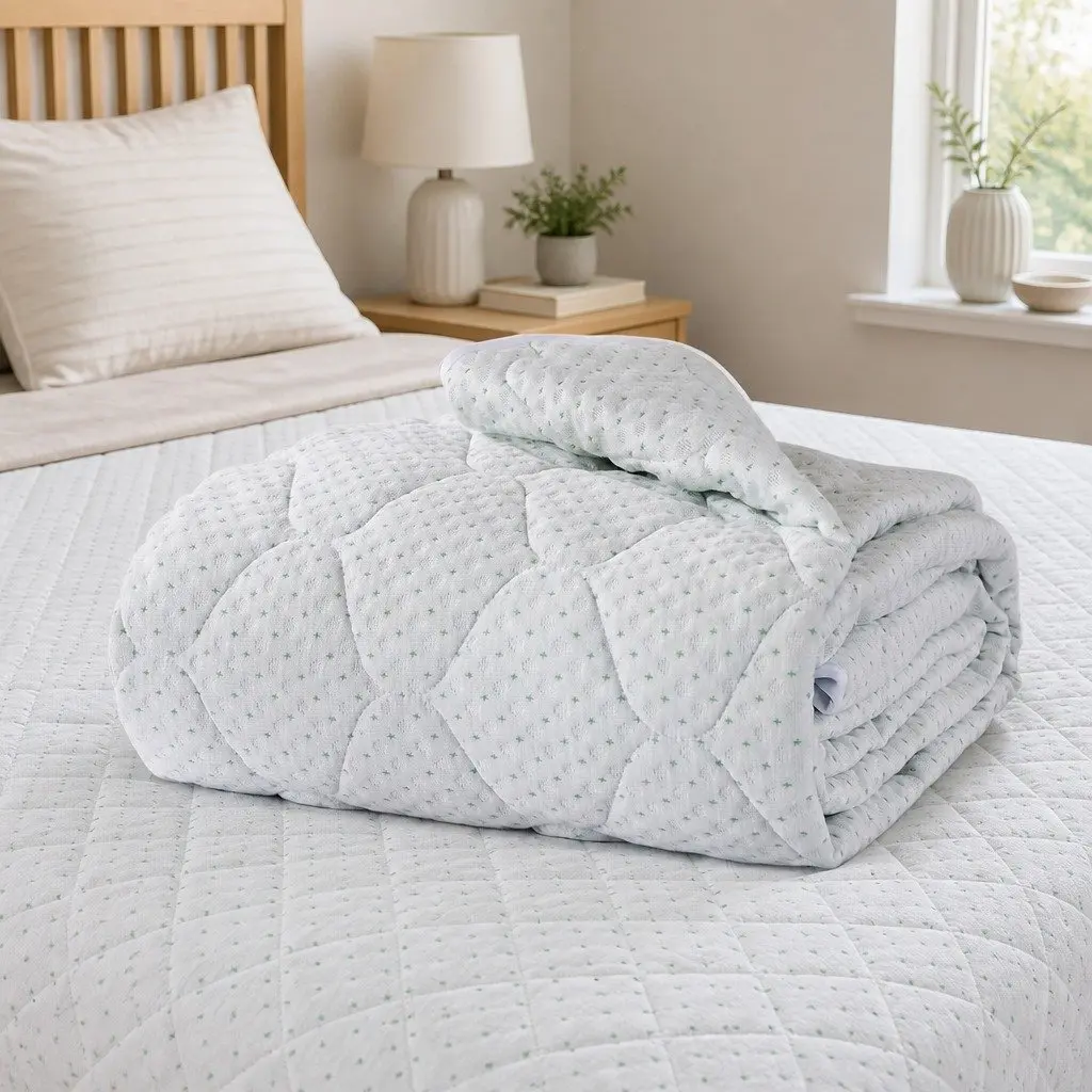 Mattress Protector Bamboo Fibre King Size Quilted Waterproof Fitted White