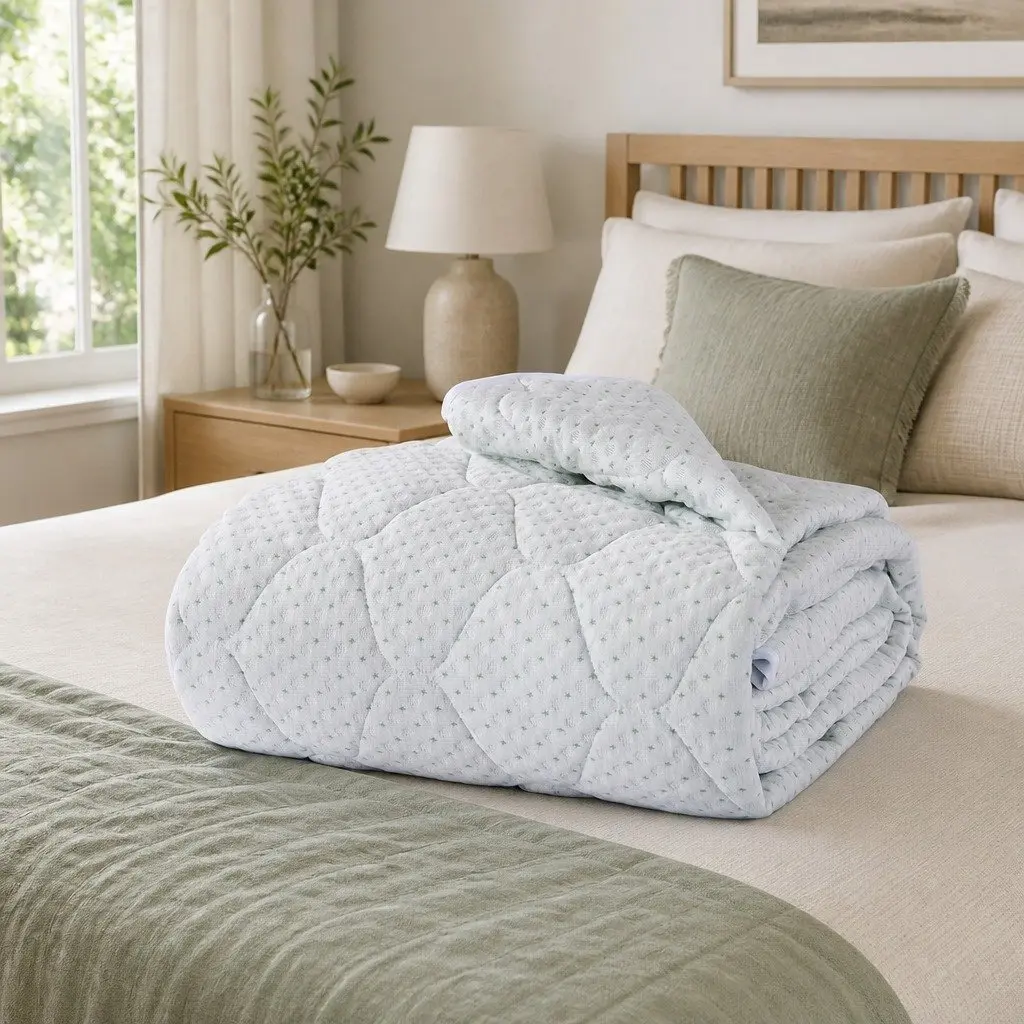 Single Fitted Mattress Protector Bamboo Fibre Waterproof Quilted 188cm x 91cm White