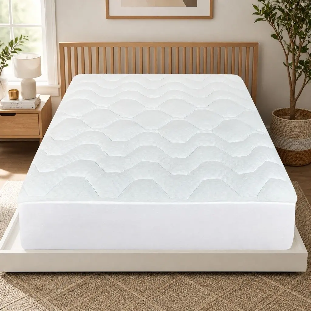 Double Mattress Topper Memory Foam Pillowtop Protector Cooling Bamboo Cover