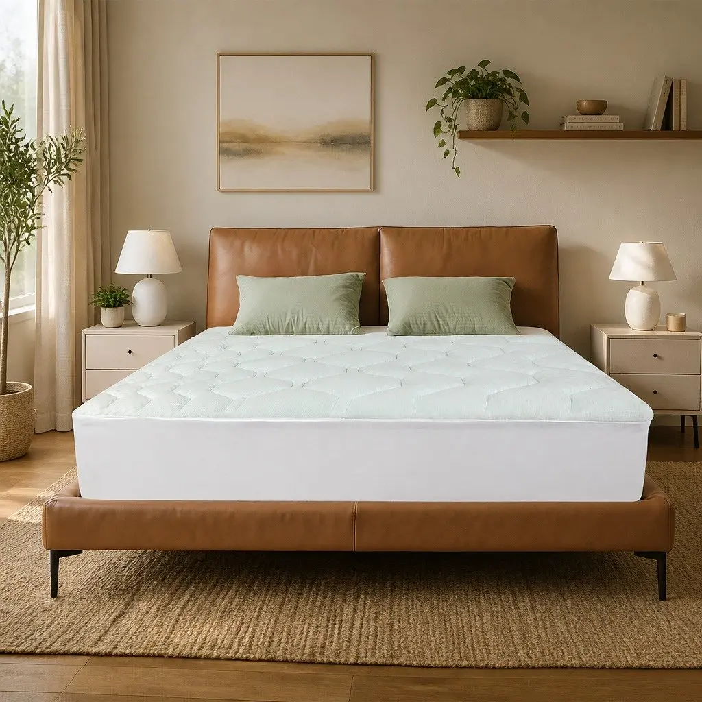 Double Mattress Topper Memory Foam Pillowtop Protector Cooling Bamboo Cover