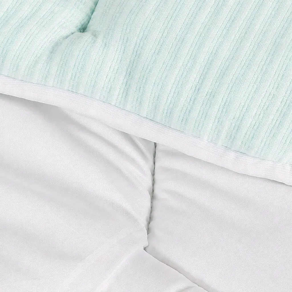 King Single Mattress Topper Memory Foam 3cm Thick Bamboo Cover White and Blue