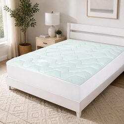 King Mattress Topper Memory Foam Pillowtop Bamboo Cover Cooling Pressure Relief