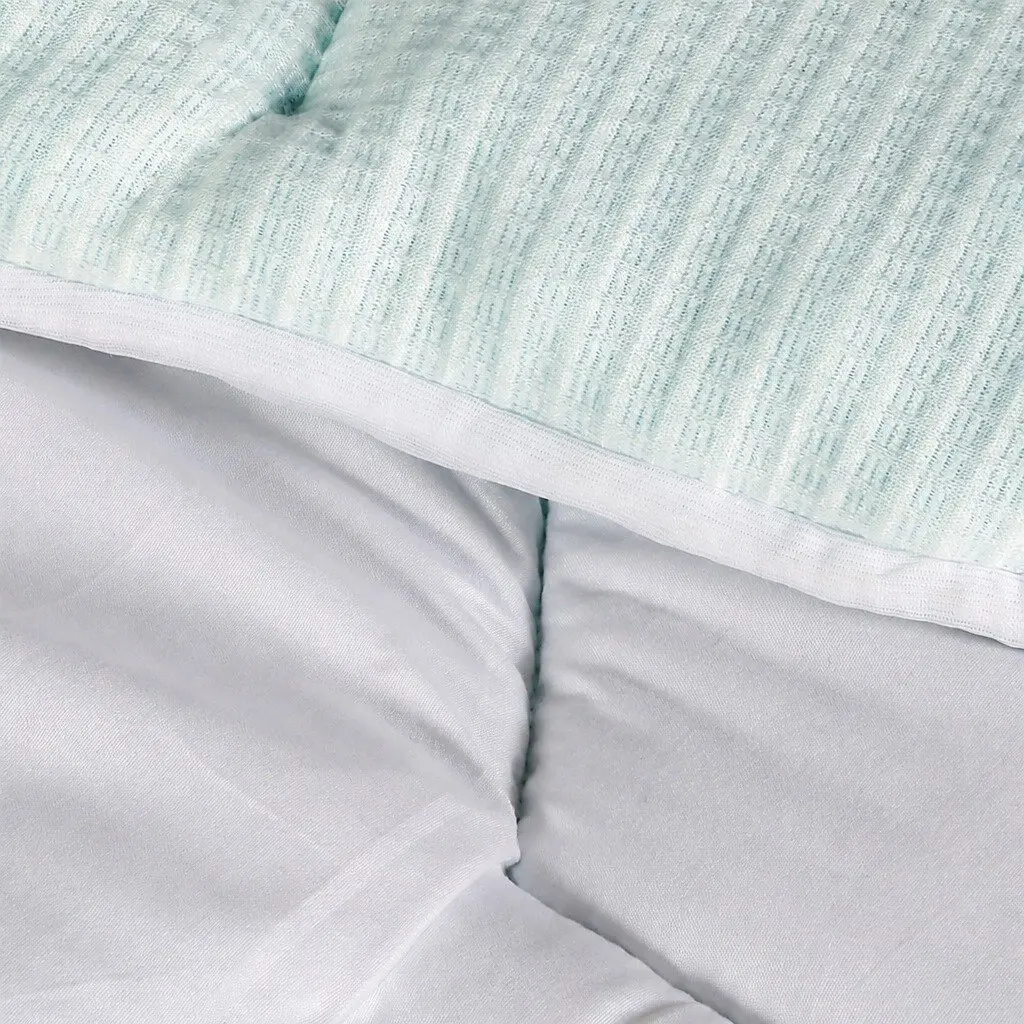 King Mattress Topper Memory Foam Cooling Pressure Relief 203cm x 183cm White and Blue