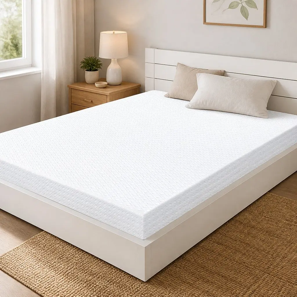 Memory Foam Mattress Topper Cooling Gel 10cm Double White