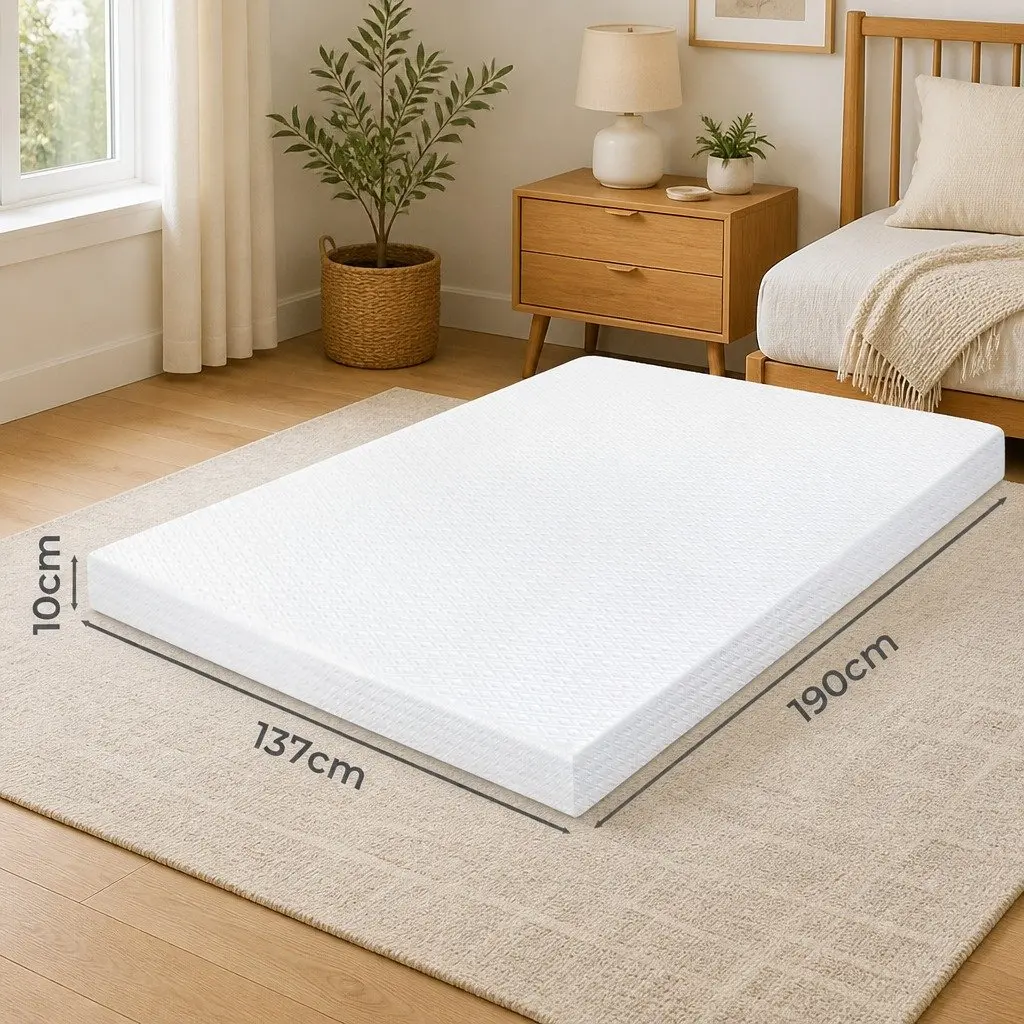 Memory Foam Mattress Topper Cooling Gel 10cm Double White