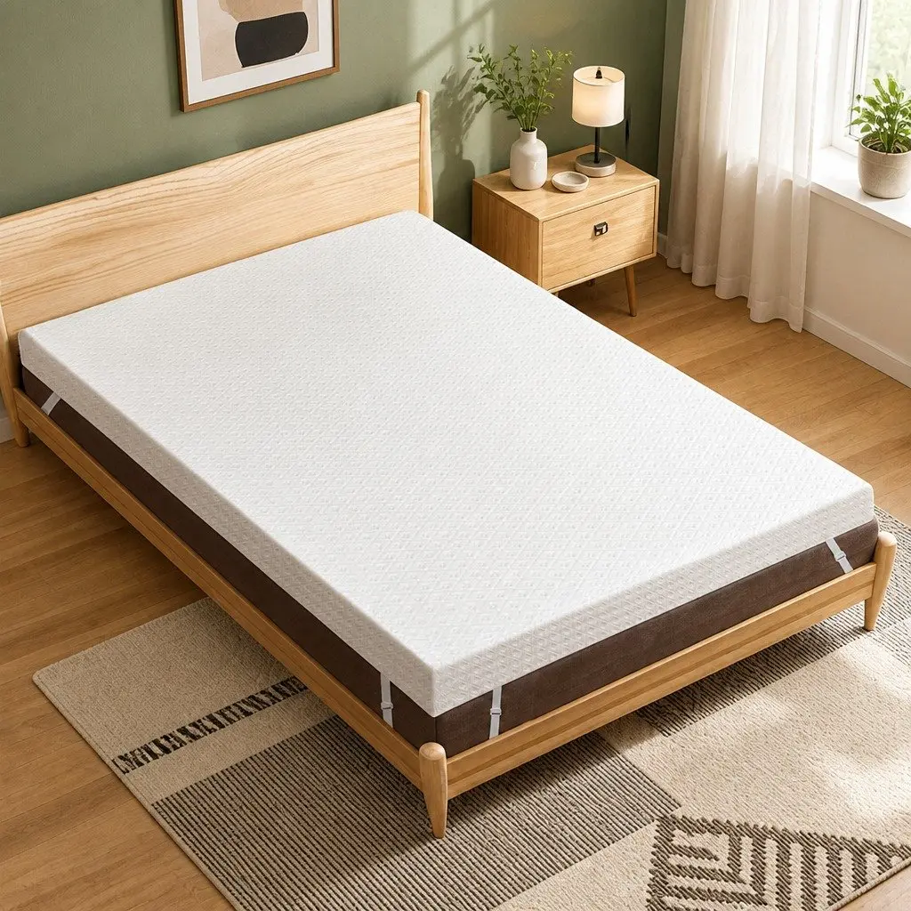 Memory Foam Mattress Topper Cooling Gel 10cm Double White