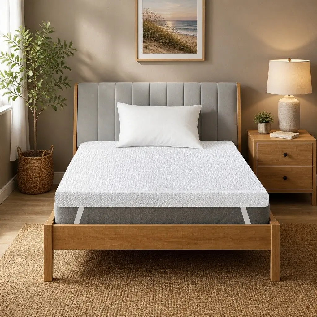 Memory Foam Mattress Topper Cooling Gel 10cm Double White