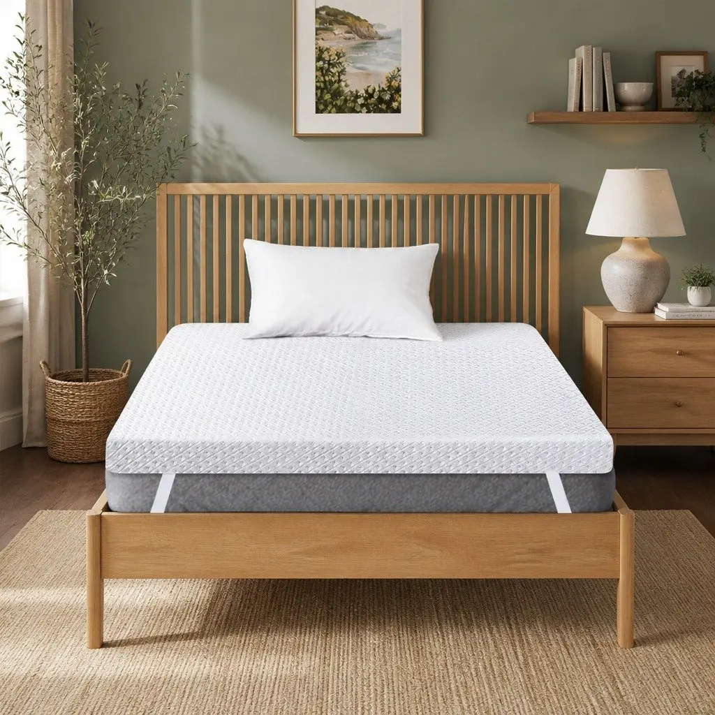 Memory Foam Mattress Topper Cooling Gel 10cm King Single White