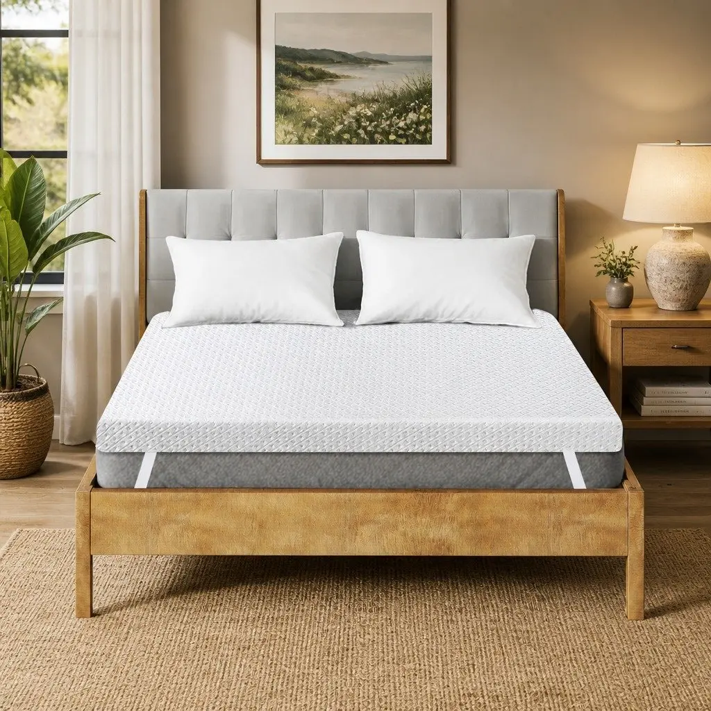 Memory Foam Mattress Topper Dual-Layer Gel Cooling 10cm Bamboo Charcoal Queen