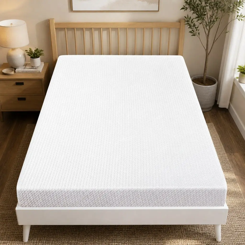 Memory Foam Mattress Topper Cooling Gel Bamboo Charcoal 10cm White
