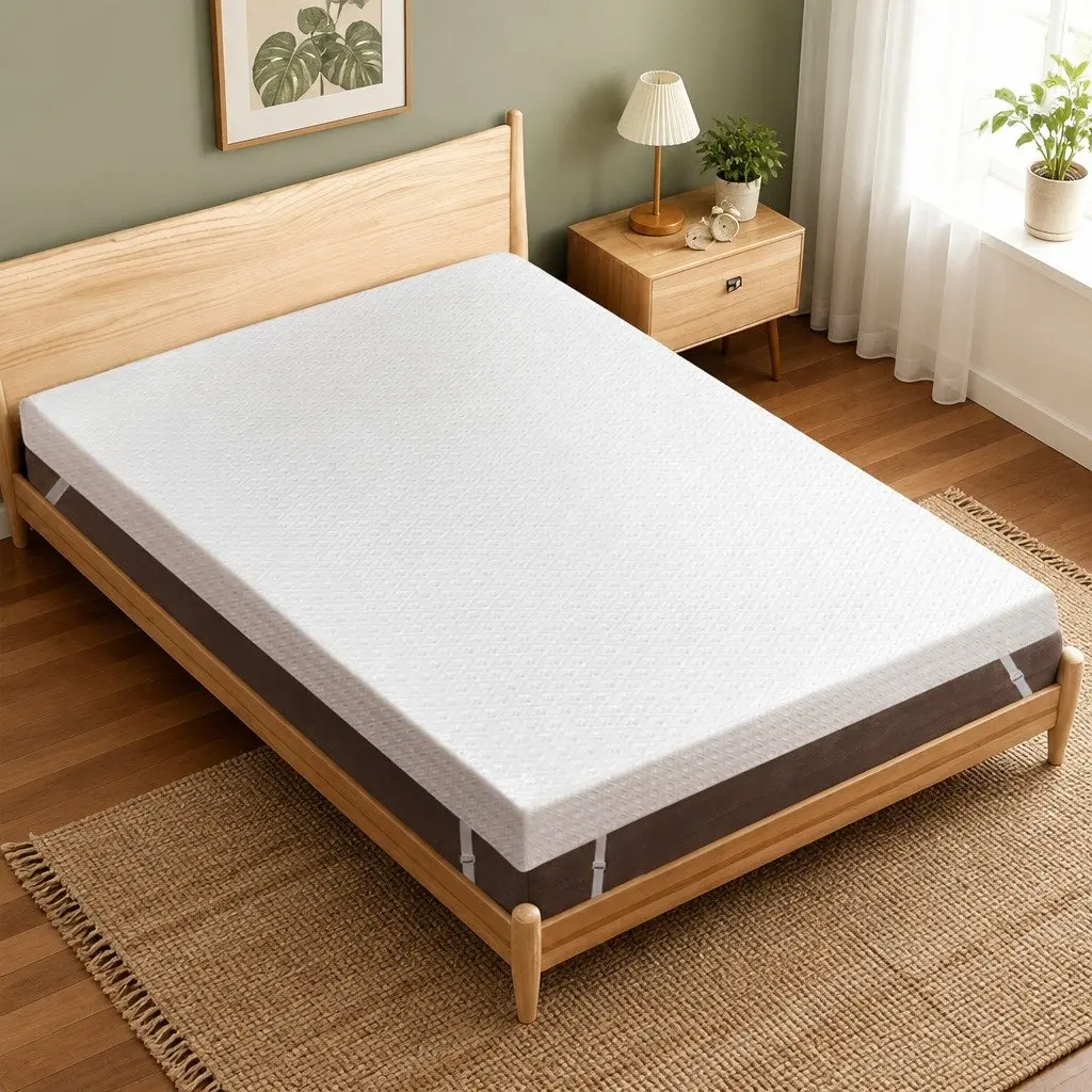 Memory Foam Mattress Topper Cooling Gel Bamboo Charcoal 10cm White