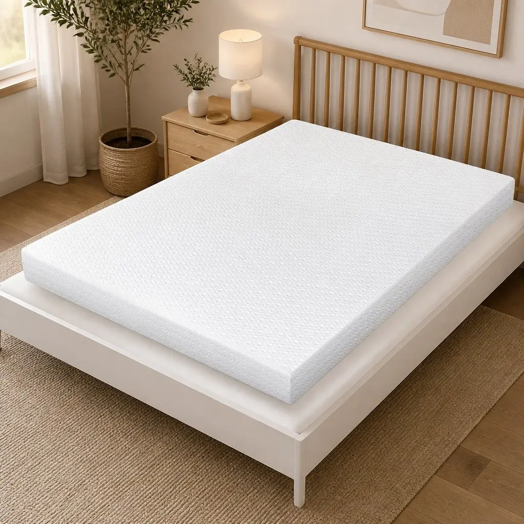Memory Foam Mattress Topper Cooling Gel Bamboo Charcoal 10cm White