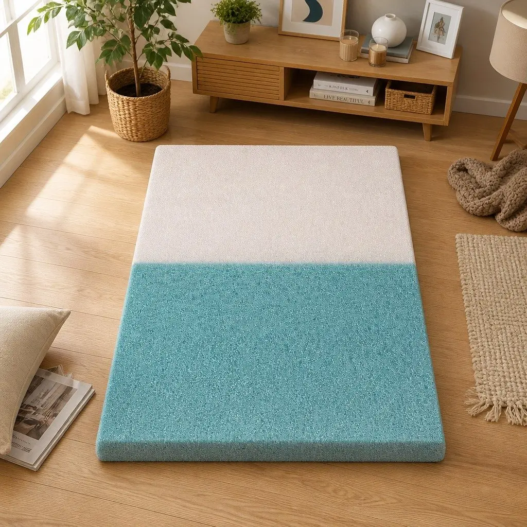 Single Floor Mattress Portable Foldable Sleeping Pad 190cm x 75cm Grey