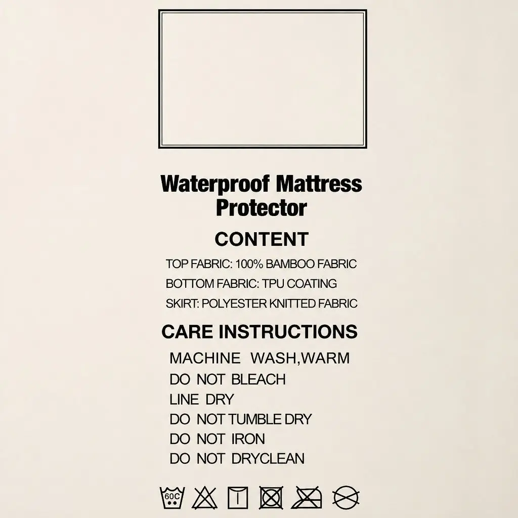 Mattress Protector Waterproof King Size Bamboo Fabric Dust Mite Bacteria White
