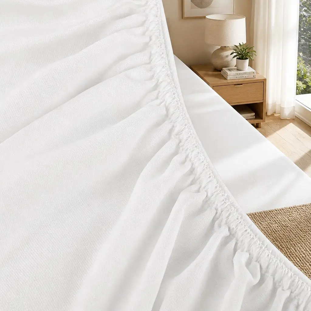 Queen Mattress Protector Bamboo Fabric Water-Resistant Dust Mite Bacteria Guard 203 x 152 x 35cm