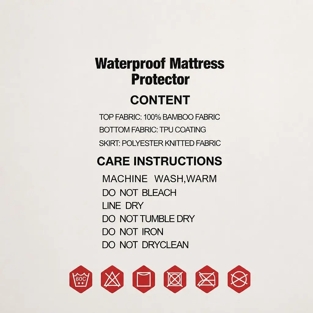 Mattress Protector Bamboo King Waterproof Fitted Dust Mite Bacteria Resistant White