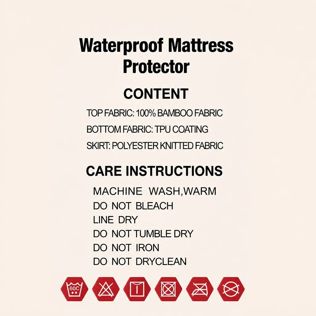 Mattress Protector Single Water-Resistant Bamboo Fabric White Fitted 40cm