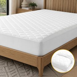 Waterproof Mattress Protector King Quilted Fitted Cotton Cover 40cm Deep Skirt