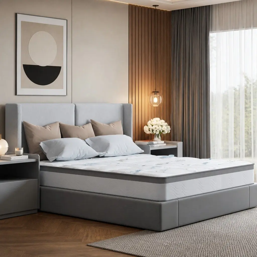 Medium Firm Double Mattress 25cm Thick White Independent Pocket Spring Support