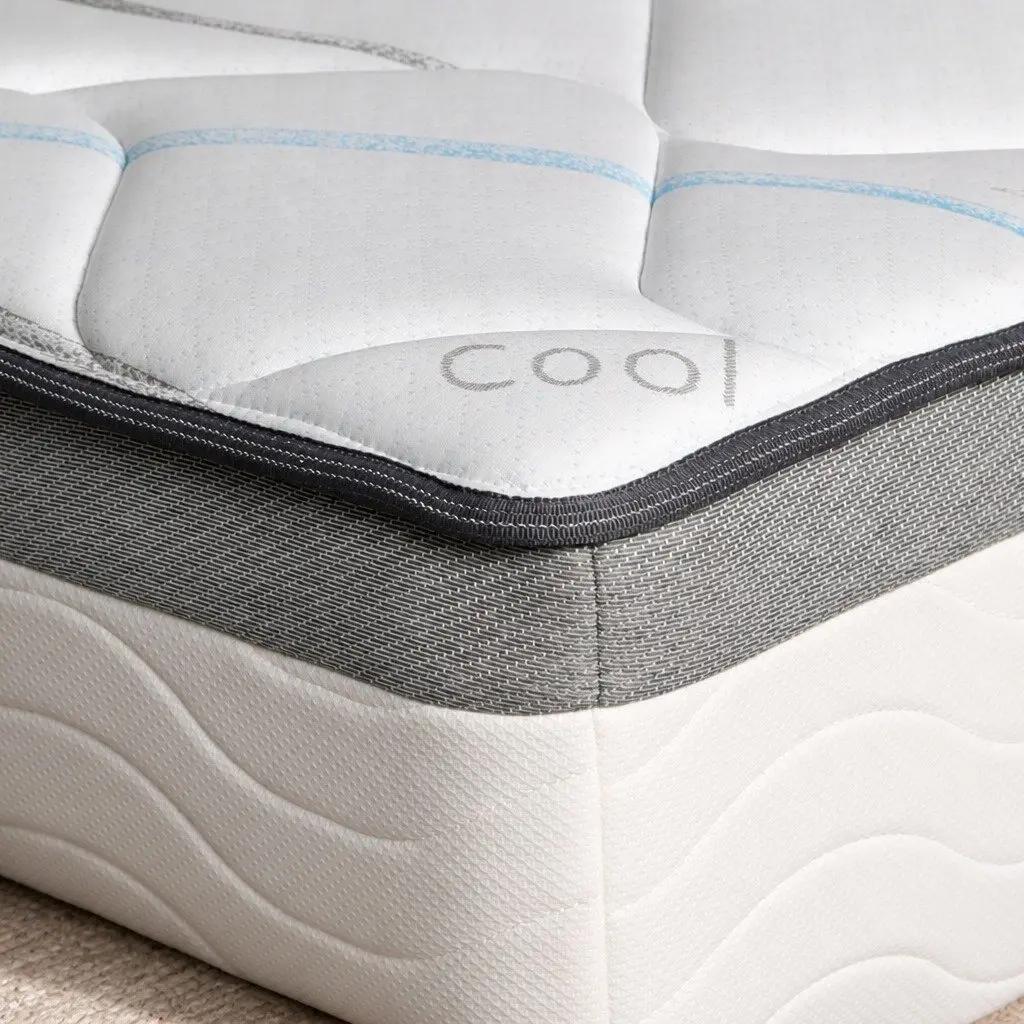 Single Spring Mattress Pocket Coil 25cm Thick Medium Firm Support White