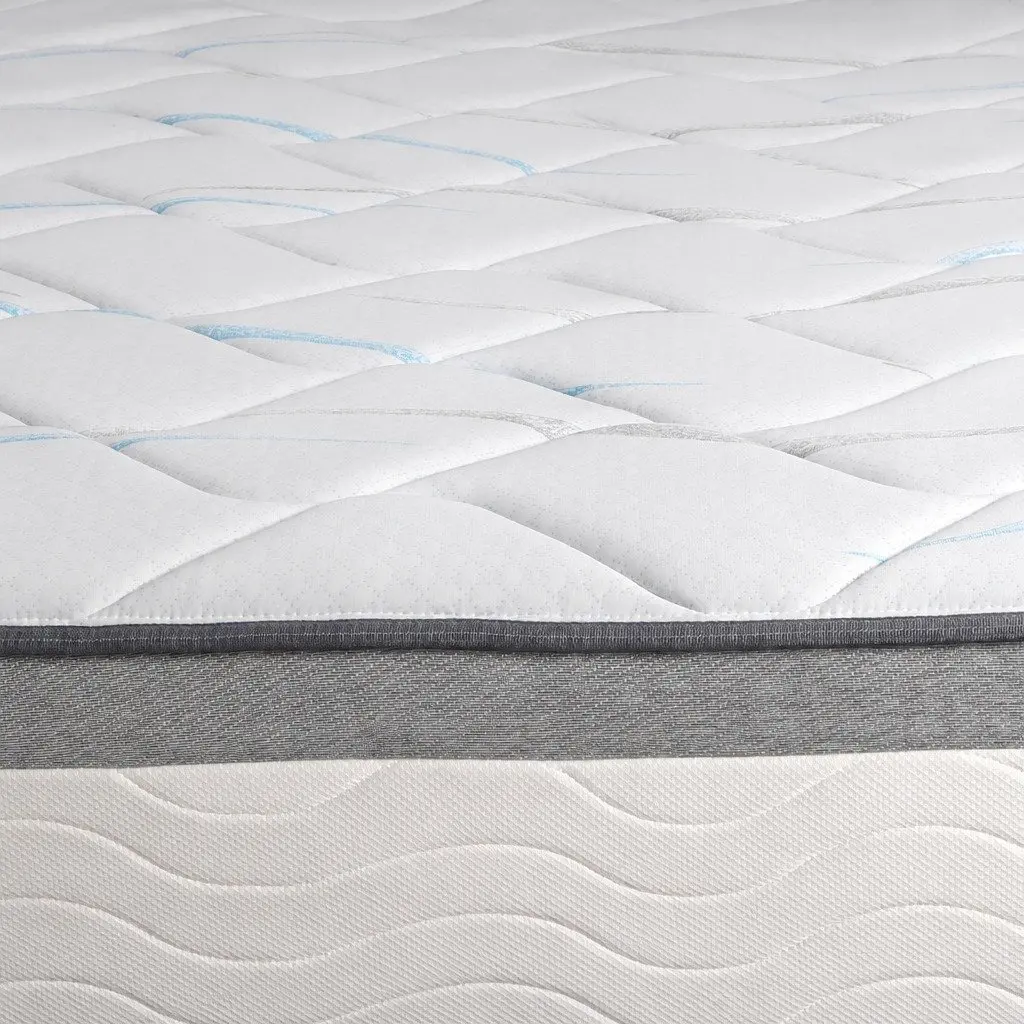Single Spring Mattress Pocket Coil 25cm Thick Medium Firm Support White