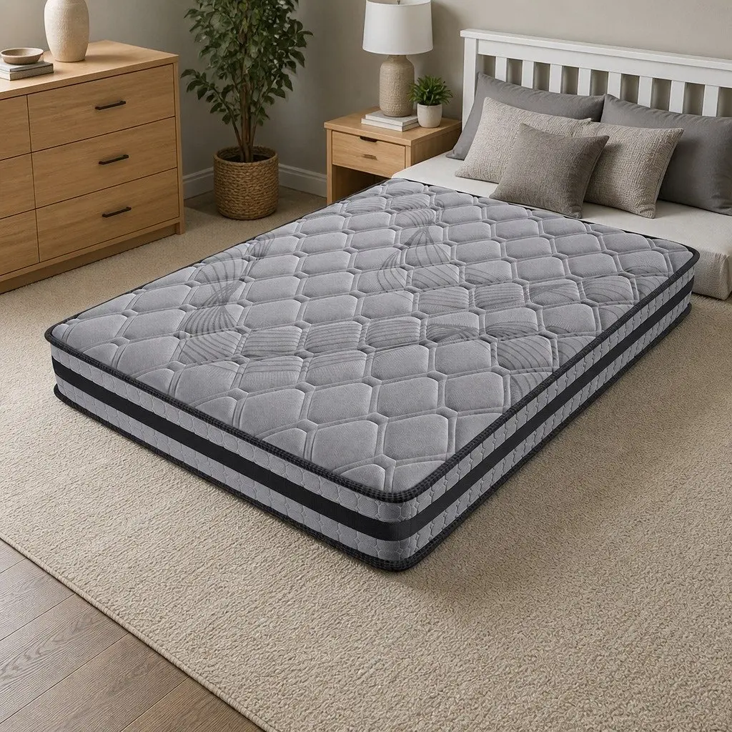 Pocket Spring Mattress Medium Firm 5 Zone Support Grey 188cm x 138cm