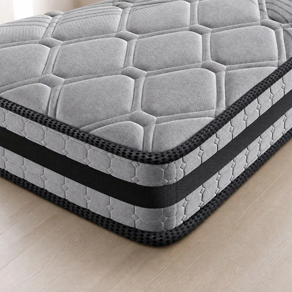 Pocket Spring Mattress Medium Firm 5 Zone Support Grey 188cm x 138cm