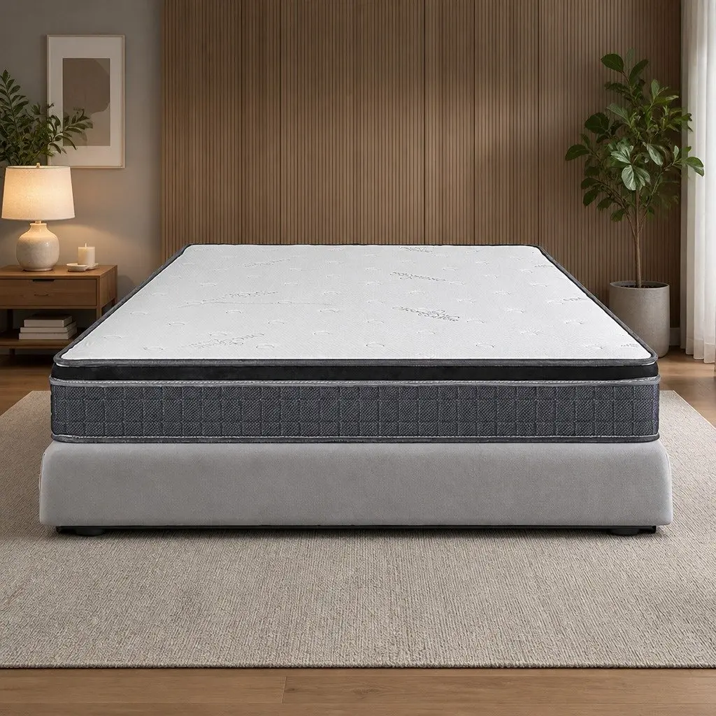Double Bonnell Spring Mattress Medium Firmness 18cm Thick White