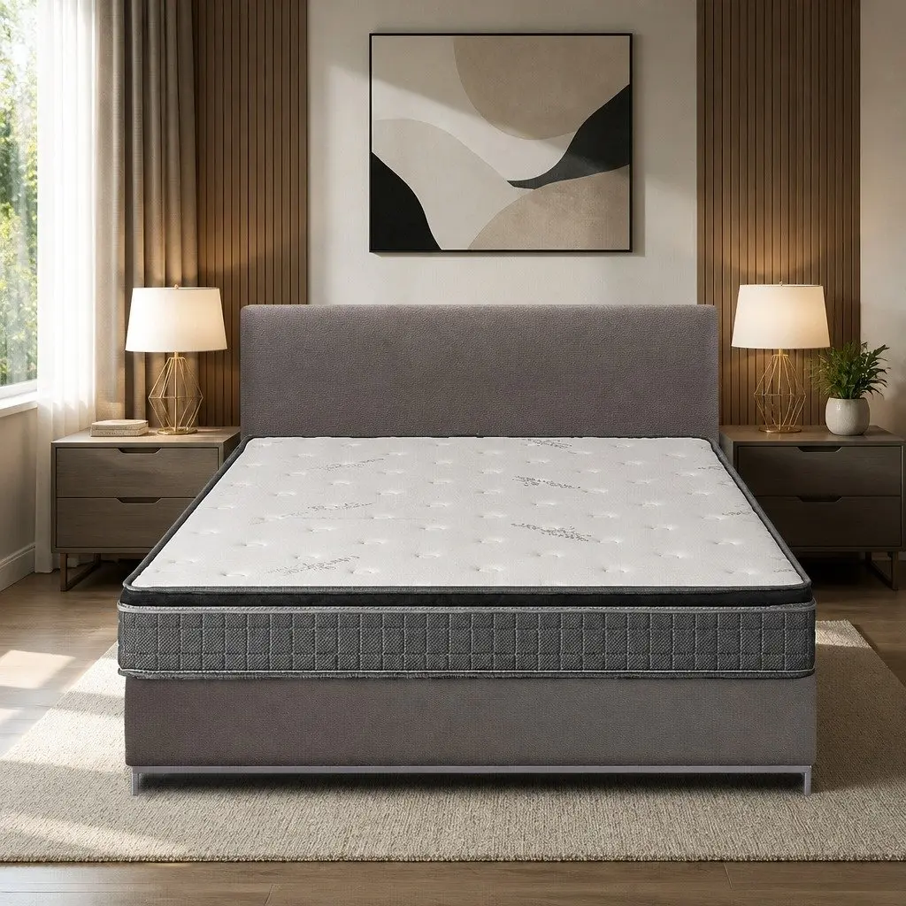 Double Bonnell Spring Mattress Medium Firmness 18cm Thick White