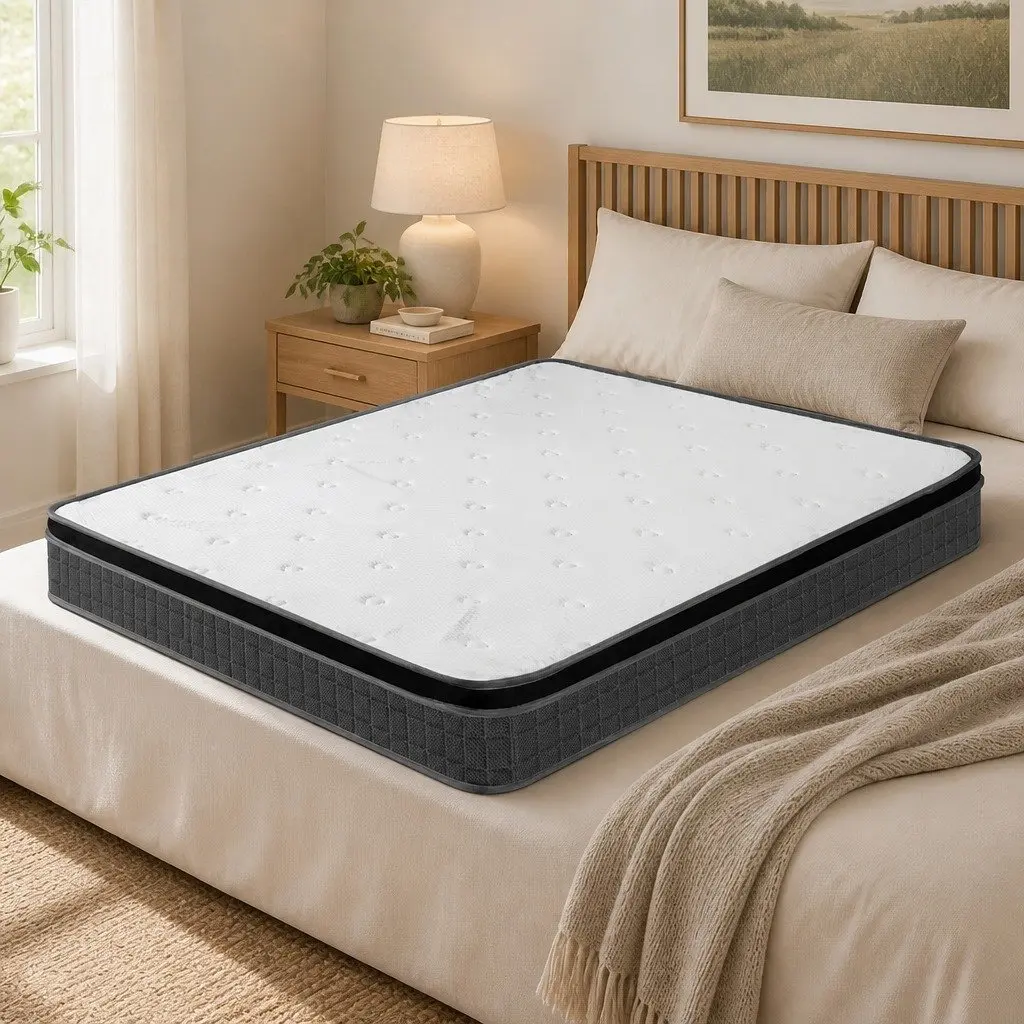 Queen Size Spring Mattress Medium Firmness 18cm White