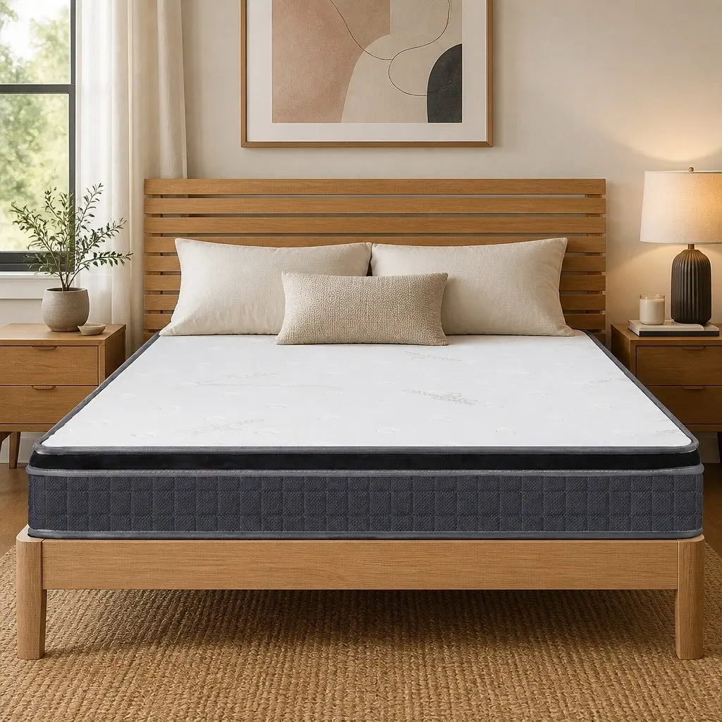 Queen Size Spring Mattress Medium Firmness 18cm White