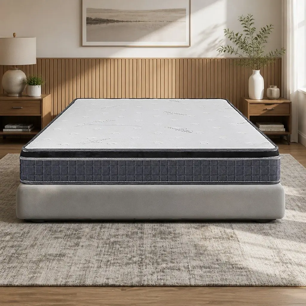 Queen Size Spring Mattress Medium Firmness 18cm White