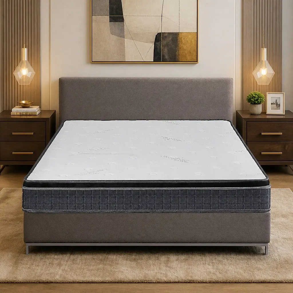 Queen Size Spring Mattress Medium Firmness 18cm White