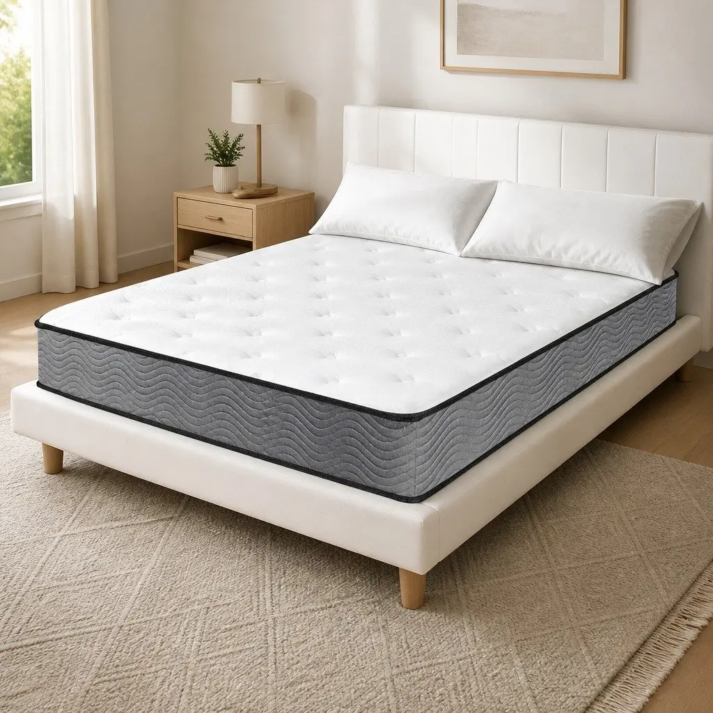 King Single Spring Mattress Extra Firm Support 203cm x 106cm White